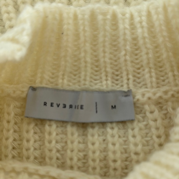 White Cowl Neck Cable Knit Sweater - Picture 8 of 8